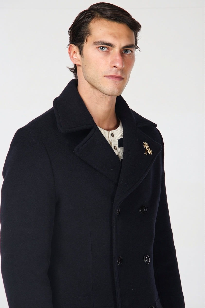 Churchill Men's Coat in Soft Wool Fabric