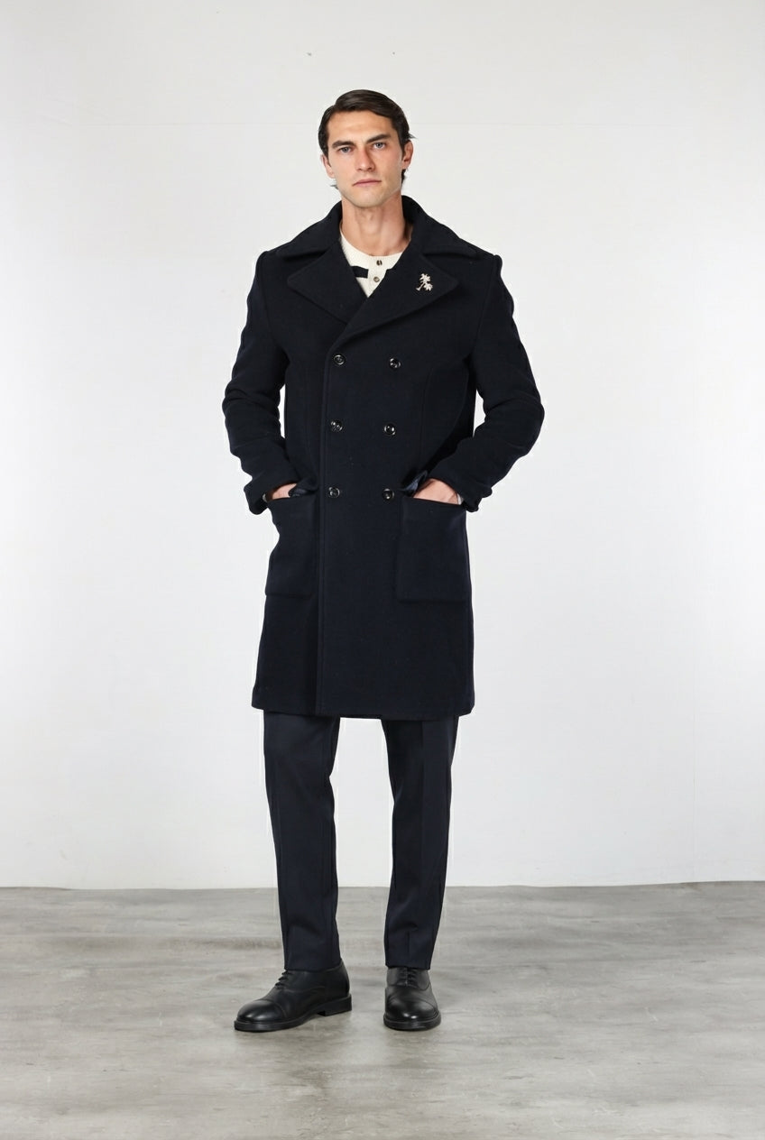 Churchill Men's Coat in Soft Wool Fabric