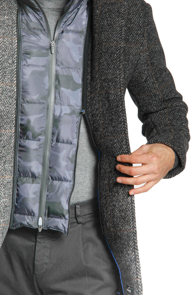 Los Angeles cappotto uomo in panno di lana con pattern resca