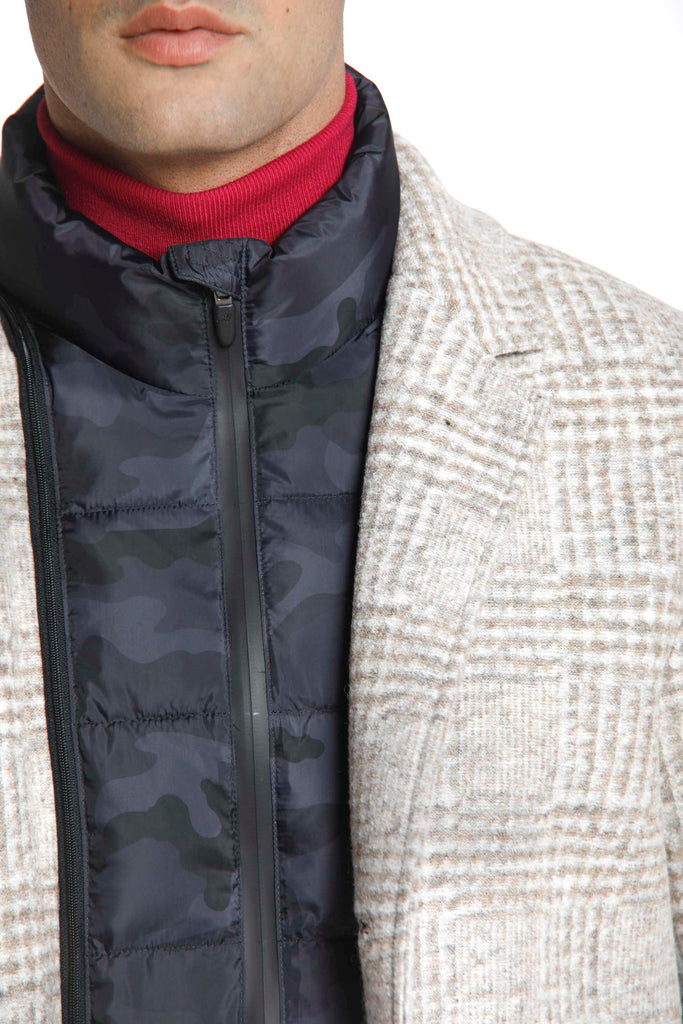 Los Angeles cappotto uomo in panno di lana con pattern galles sfumato