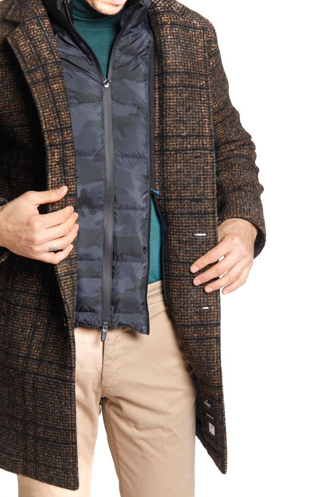 Los Angeles cappotto uomo in panno di lana con pattern micro galles