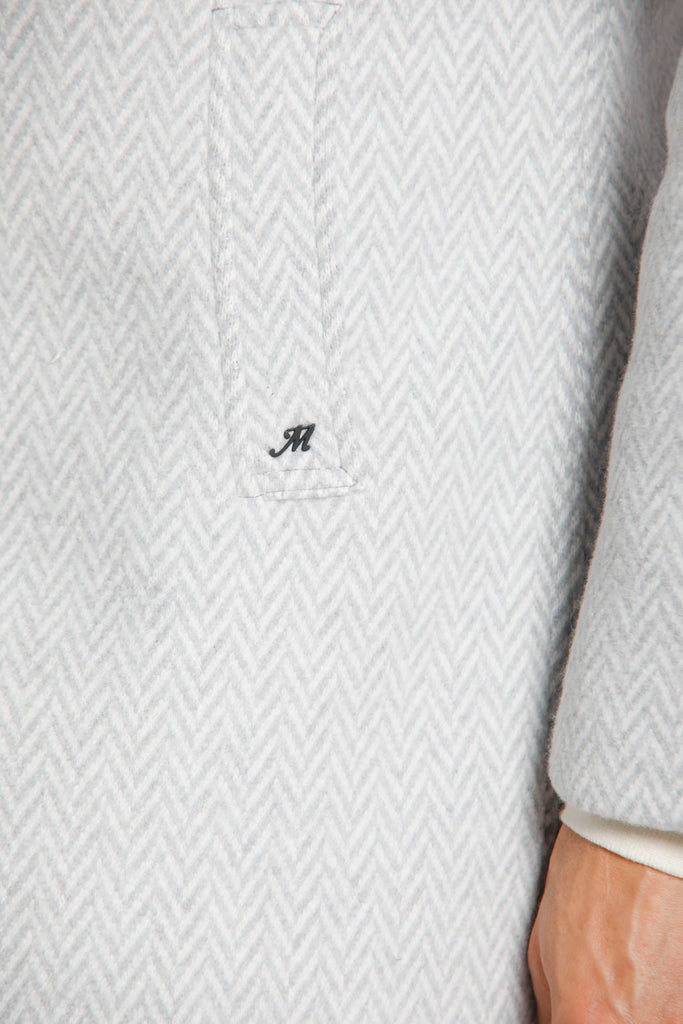 Los Angeles cappotto uomo in panno di cotone effetto lana con pattern resca