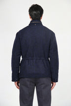 Men's M74 Field Jacket in knit-effect fabric with Prince of Wales check