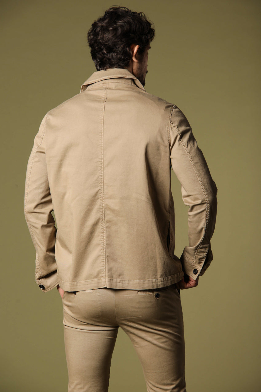 Image 3 of Mason's men's Summer model overshirt jacket in kaki, regular fit