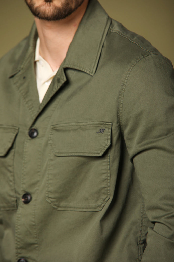 immagine 3 di jacket overshirt uomo modello Summer in verde fit regular di Mason's