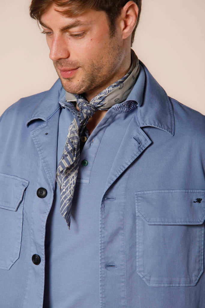 Immagine 3 di overshirt uomo in cotone e tencel azzurro modello Summer Jacket di Mason's