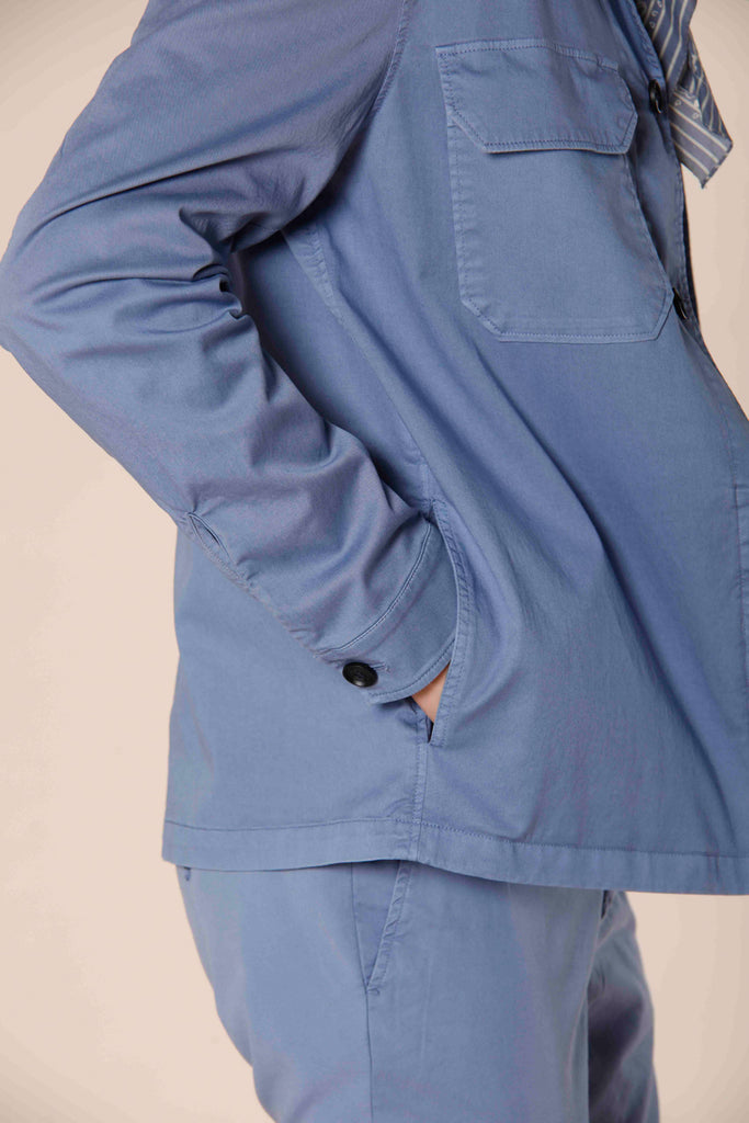 Immagine 4 di overshirt uomo in cotone e tencel azzurro modello Summer Jacket di Mason's