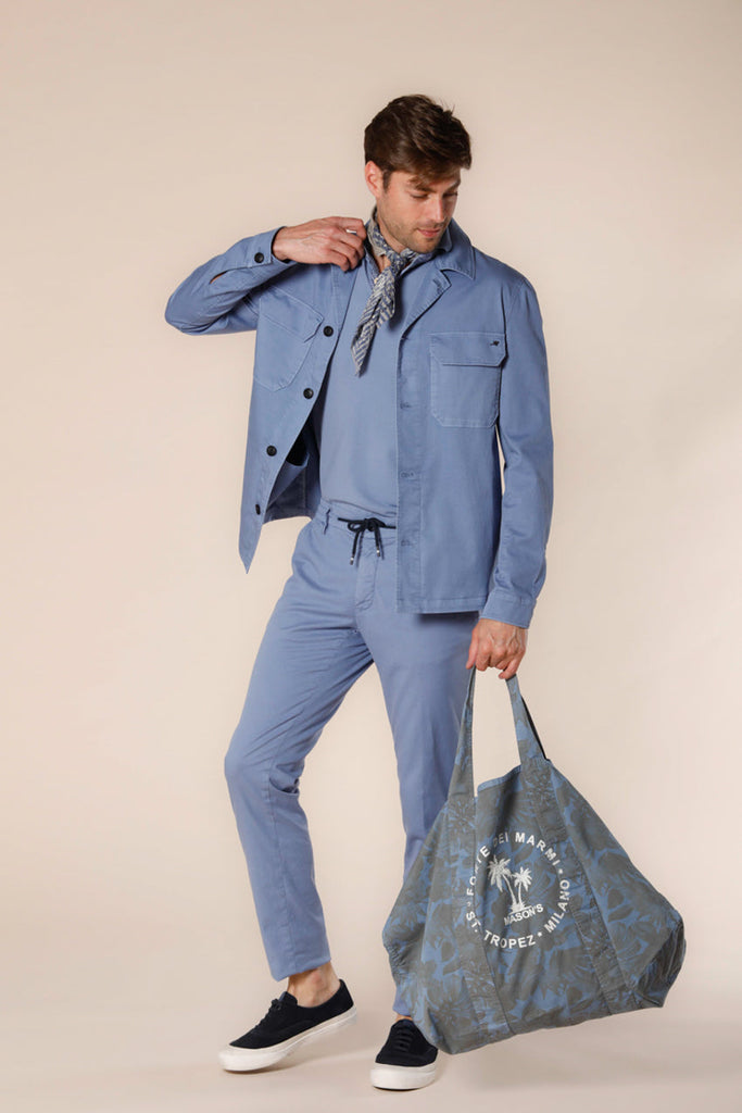 Immagine 2 di overshirt uomo in cotone e tencel azzurro modello Summer Jacket di Mason's