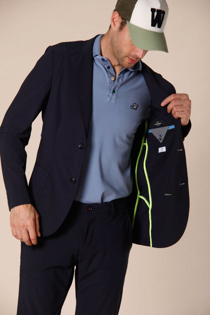Immagine 3 di blazer uomo in jersey supertecnico blu navy modello Da Vinci Tech Dynamic di Mason's