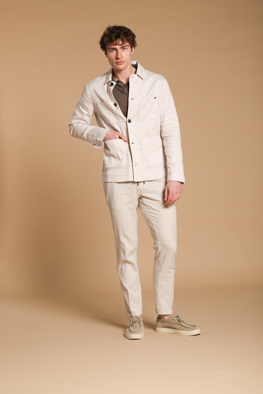 James overshirt uomo in twill di lino misto cotone
