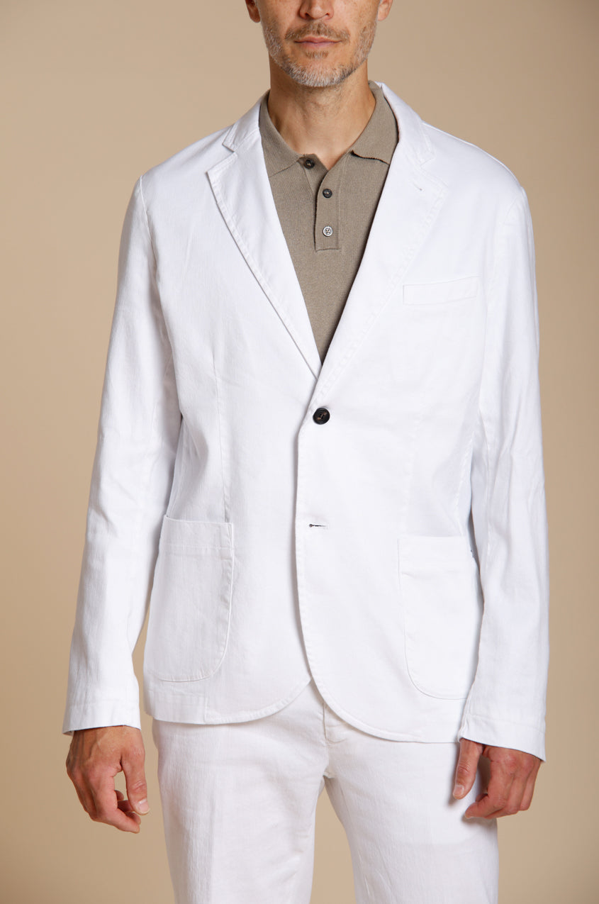 Da Vinci blazer uomo in twill di lino e cotone
