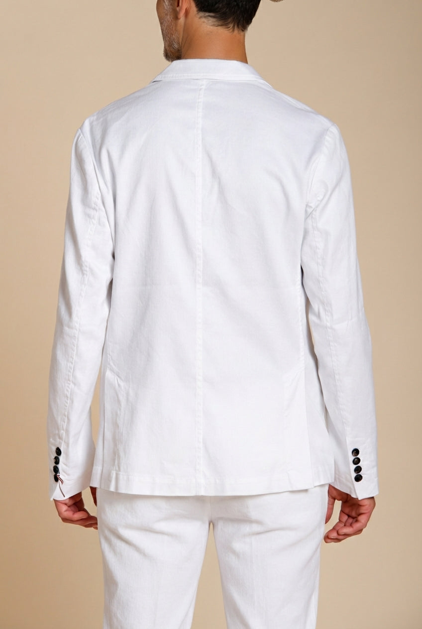 Da Vinci blazer uomo in twill di lino e cotone