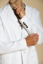 Da Vinci blazer uomo in twill di lino e cotone