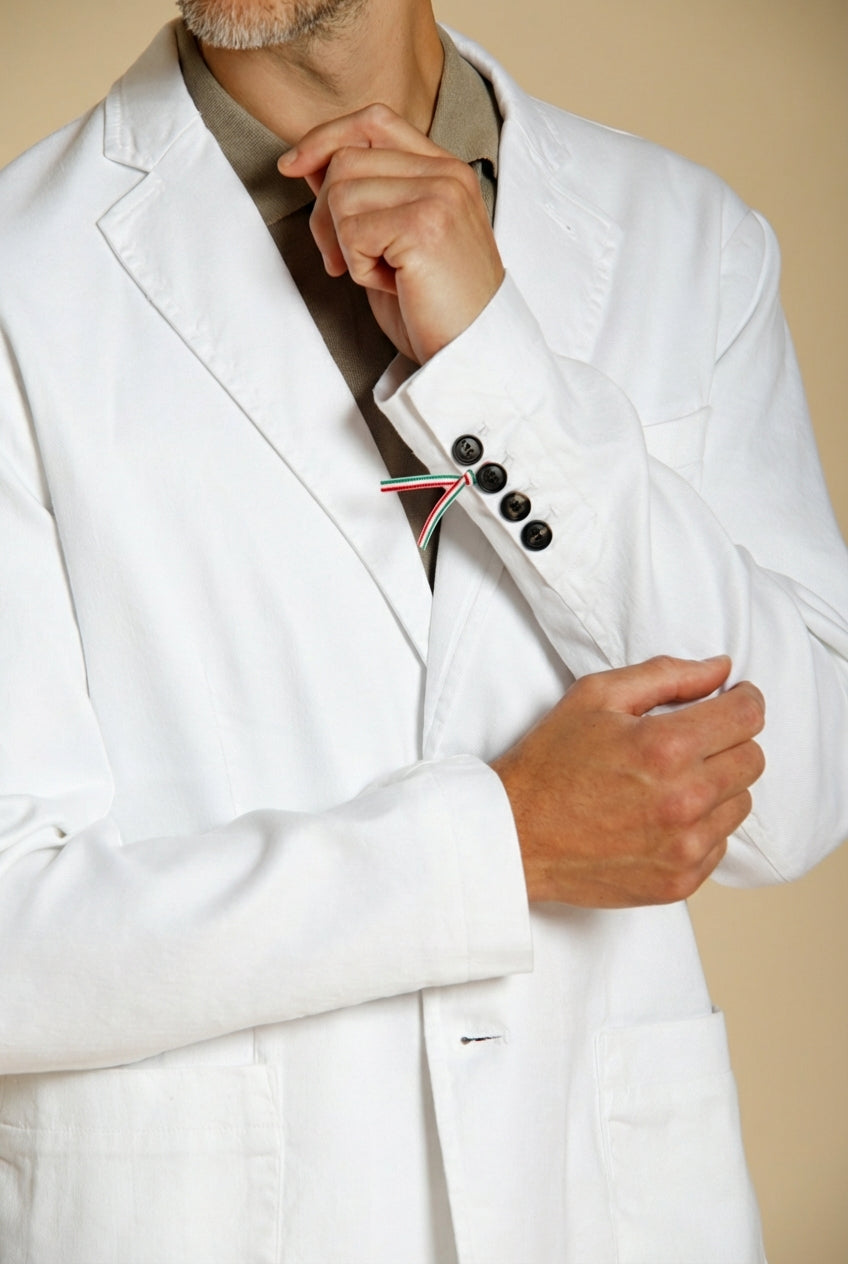 Da Vinci blazer uomo in twill di lino e cotone