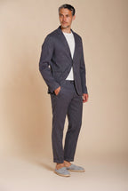 Da Vinci blazer hombre en sarga de lino y algodón