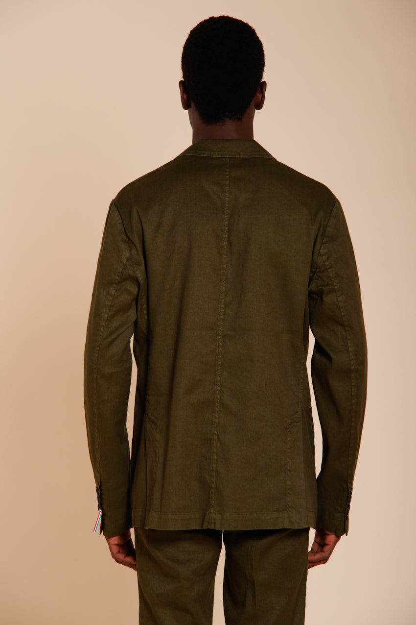 Da Vinci blazer uomo in twill di lino e cotone