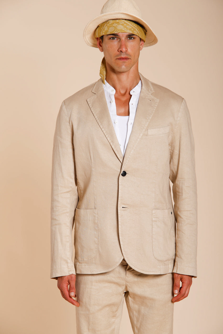 Da Vinci men's blazer in linen and cotton twill