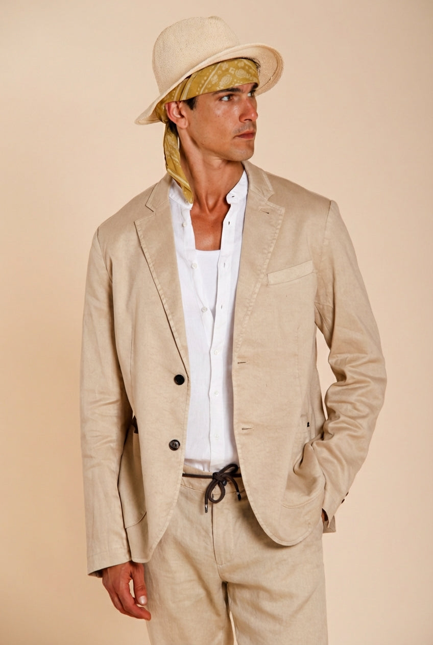 Da Vinci men's blazer in linen and cotton twill
