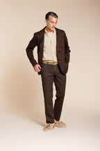 Da Vinci blazer uomo in twill di lino e cotone