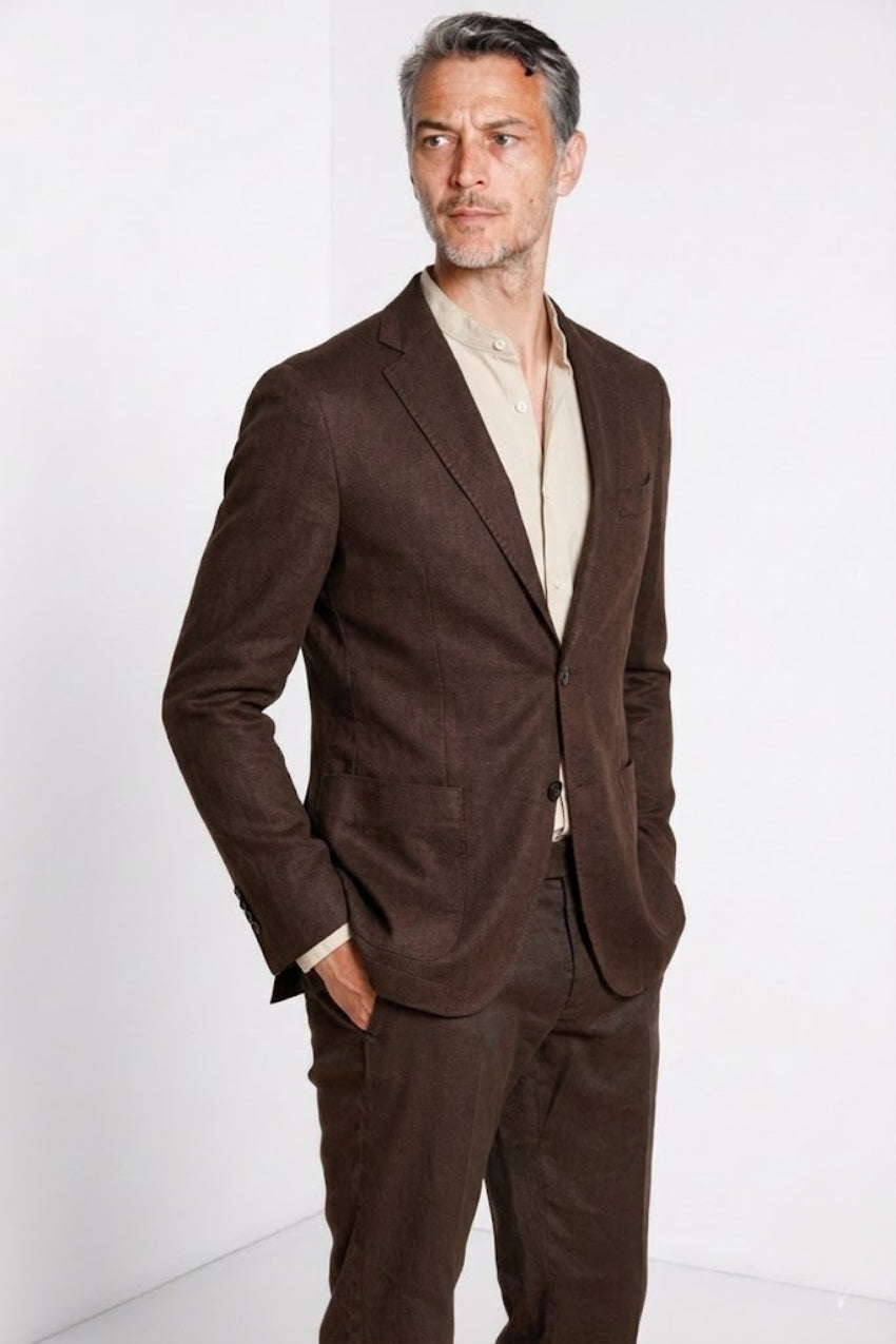 Da Vinci men's blazer in linen and cotton twill