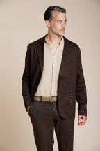 Da Vinci blazer uomo in twill di lino e cotone