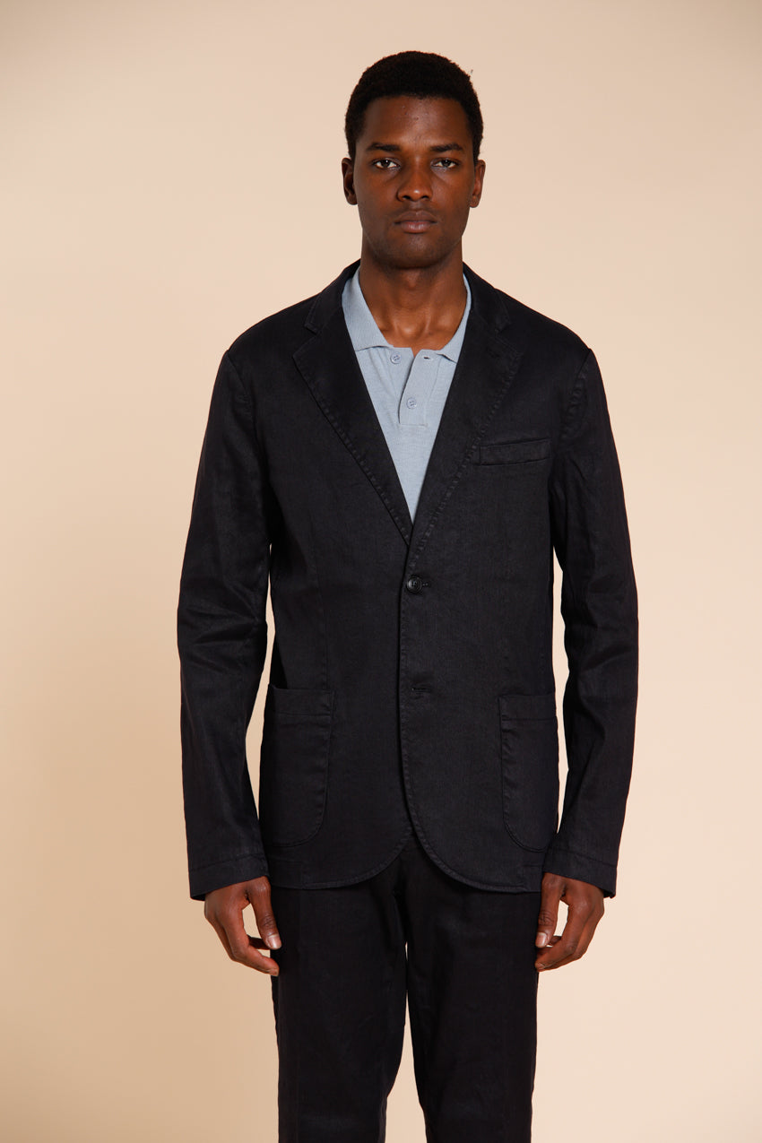 Da Vinci blazer uomo in twill di lino e cotone