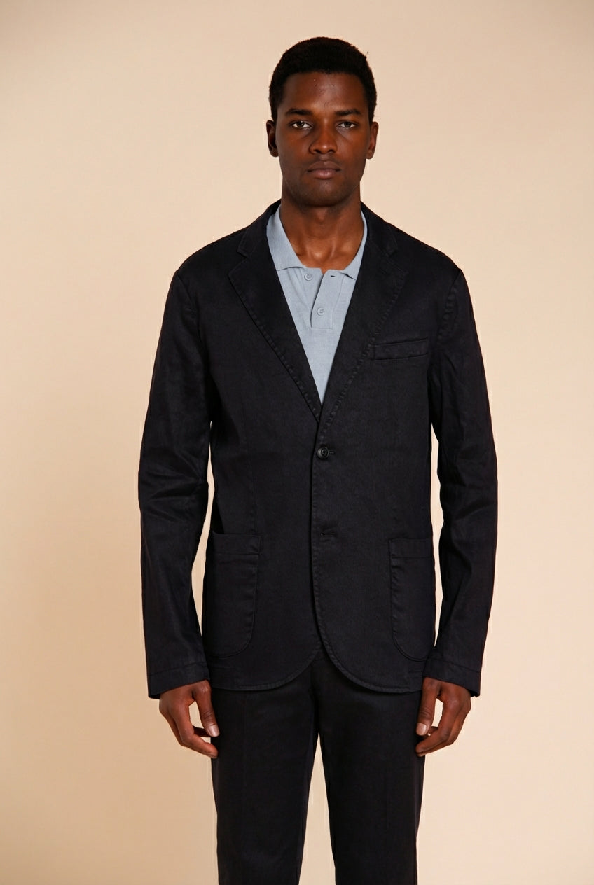 Da Vinci blazer homme en twill de lin et coton