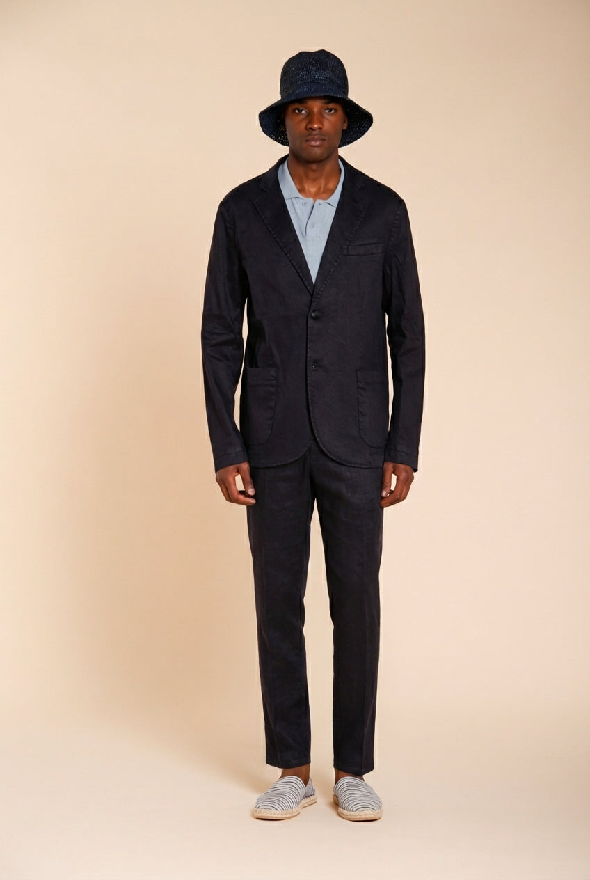 Da Vinci blazer hombre en twill de lino y algodón
