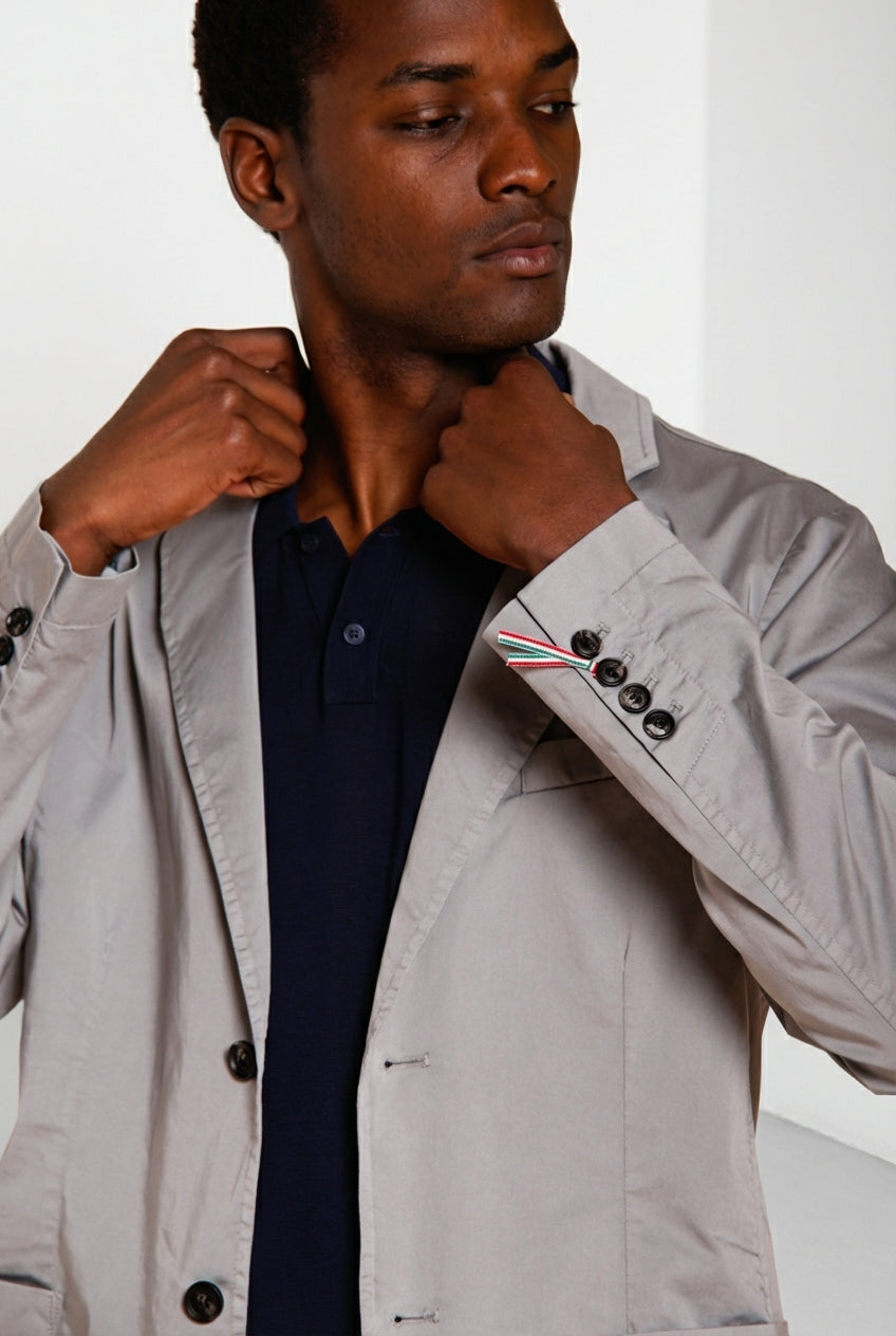 Da Vinci Travel blazer uomo in raso tecnico travel stretch
