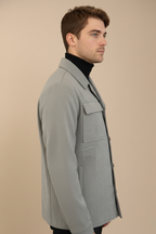 Firenze men’s lined overshirt in solid wool