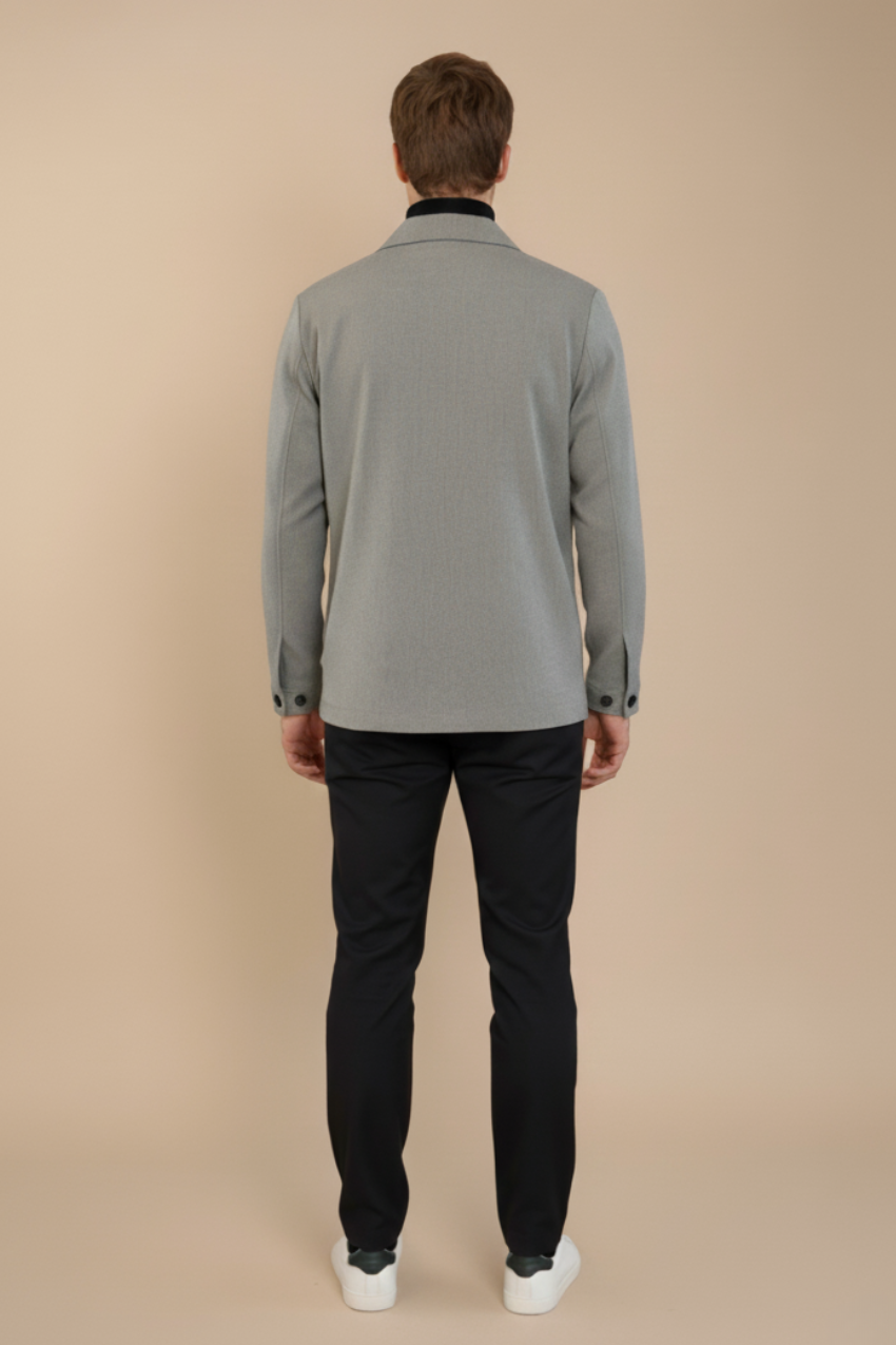 Firenze men’s lined overshirt in solid wool