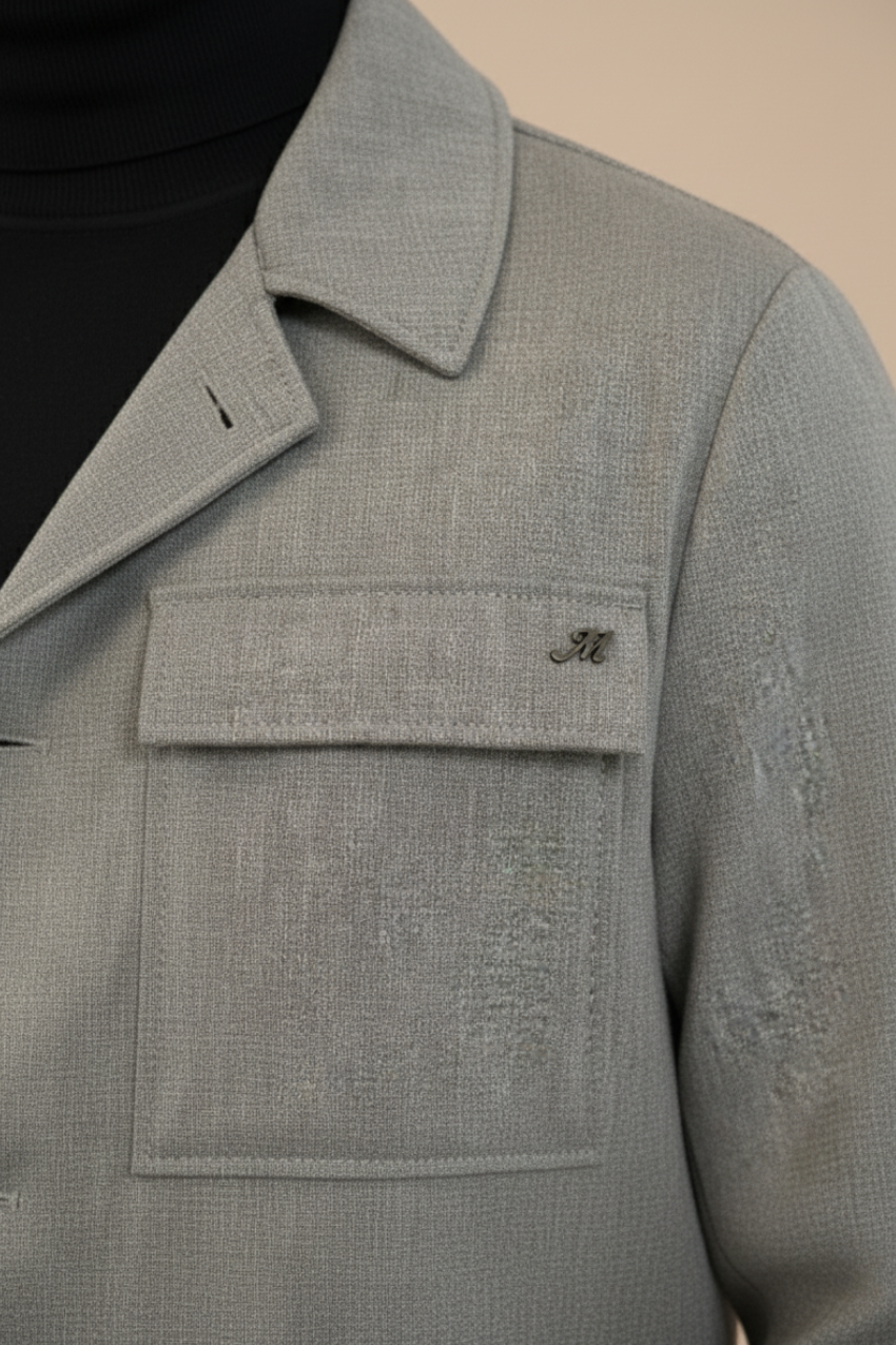 Firenze men’s lined overshirt in solid wool