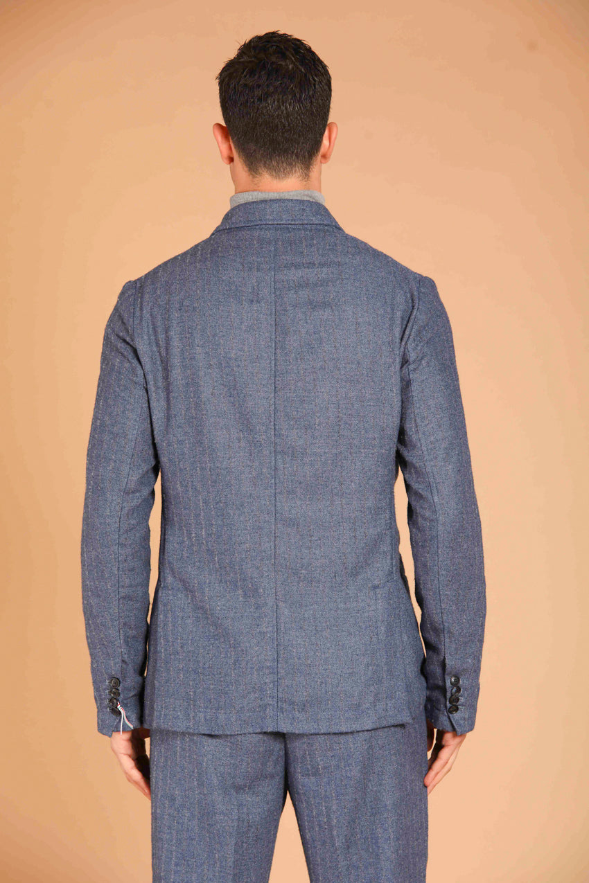 Da Vinci blazer homme en flanelle à pinces coupe régulière