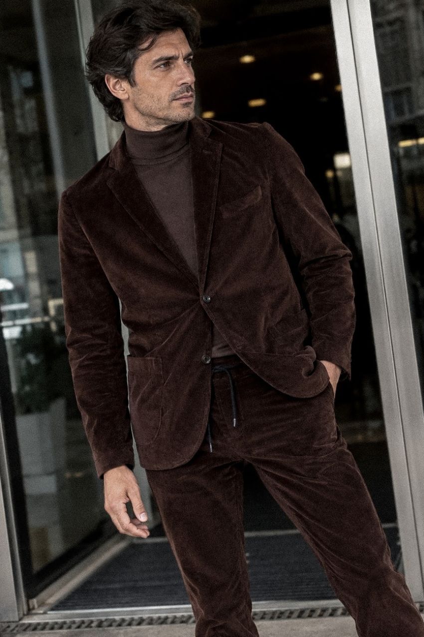 Blazer de hombre Tiziano en terciopelo 500 rayas