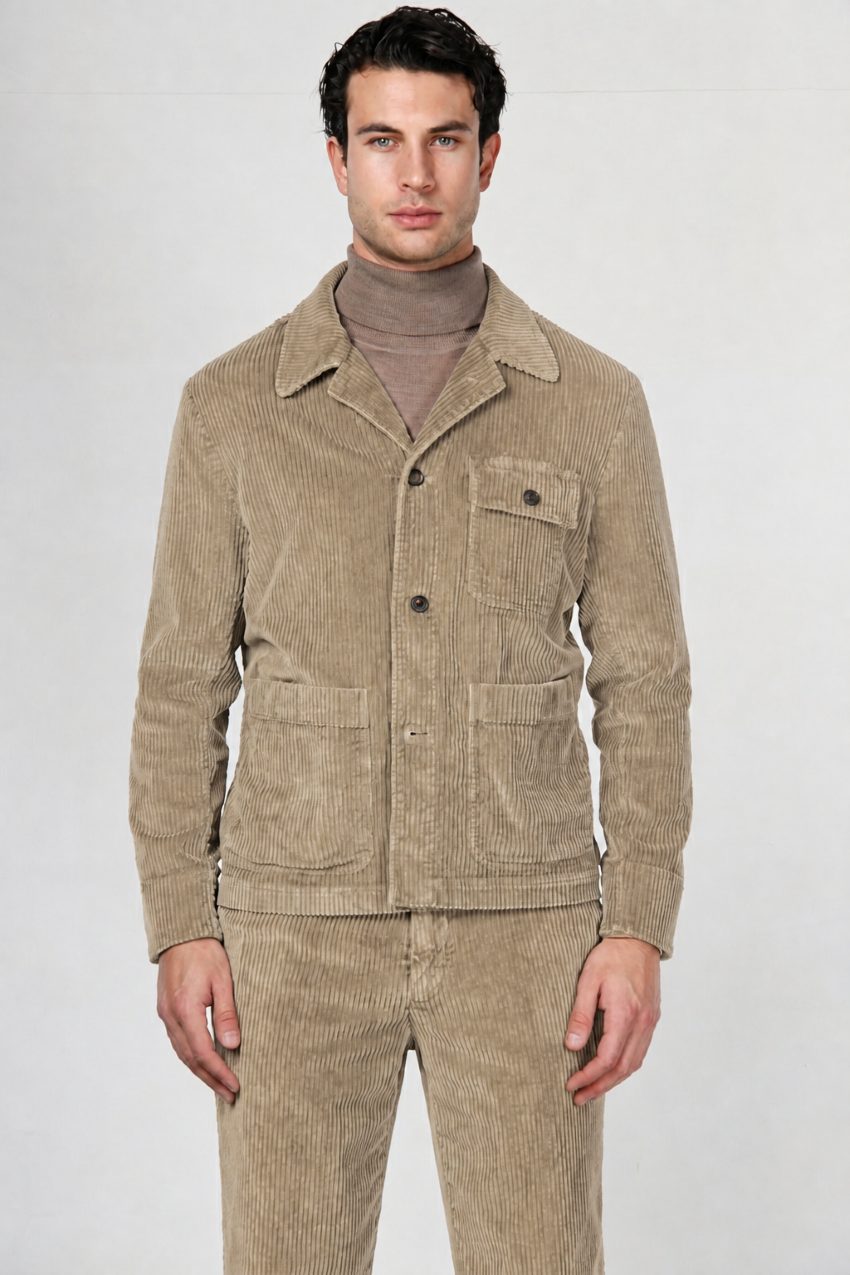 Work Jacket men’s overshirt in wide-wale velvet