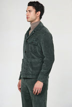 Work Jacket Herren-Overshirt aus breit geripptem Samt