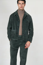 Work Jacket Herren-Overshirt aus breit geripptem Samt