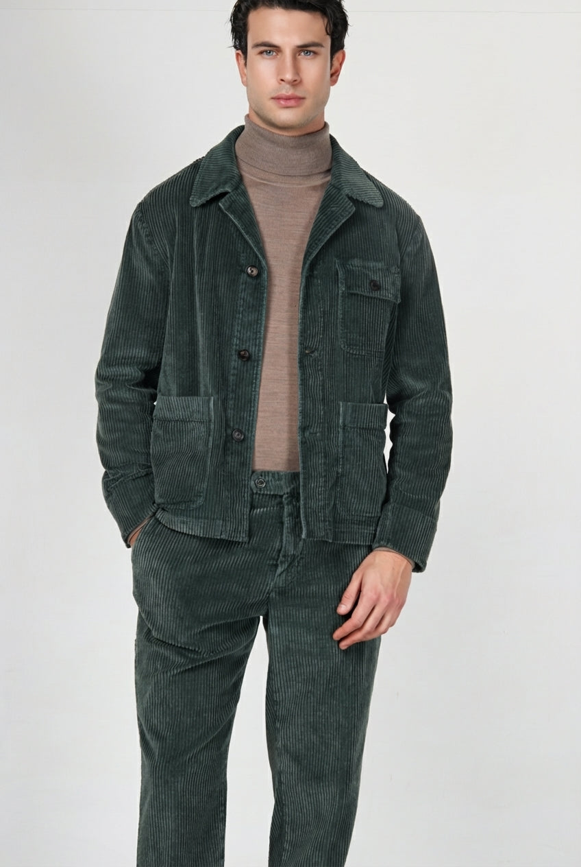 Work Jacket overshirt uomo in velluto a costa larga
