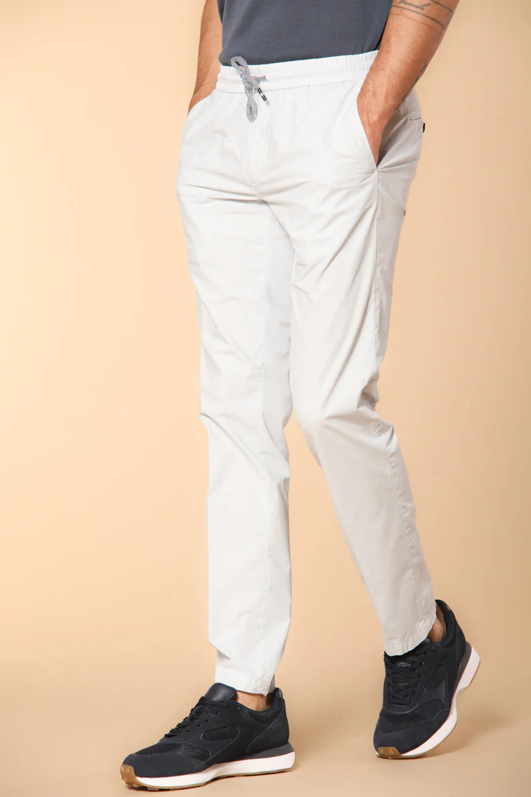 New York Sack pantalone chino uomo in tela paracadute in cotone e tencel regular fit