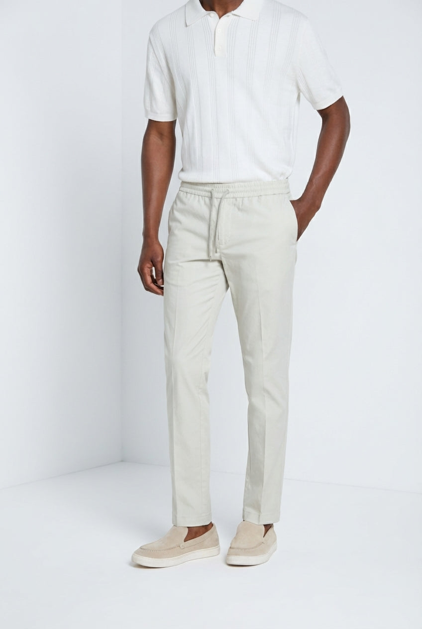 New York Sack pantalón chino jogger hombre en tela de paracaídas de lyocell y algodón regular fit