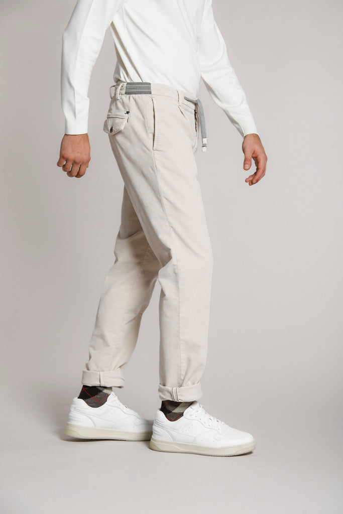 New York Golf 1 Pinces pantalone chino uomo in felpa con effetto velluto regular