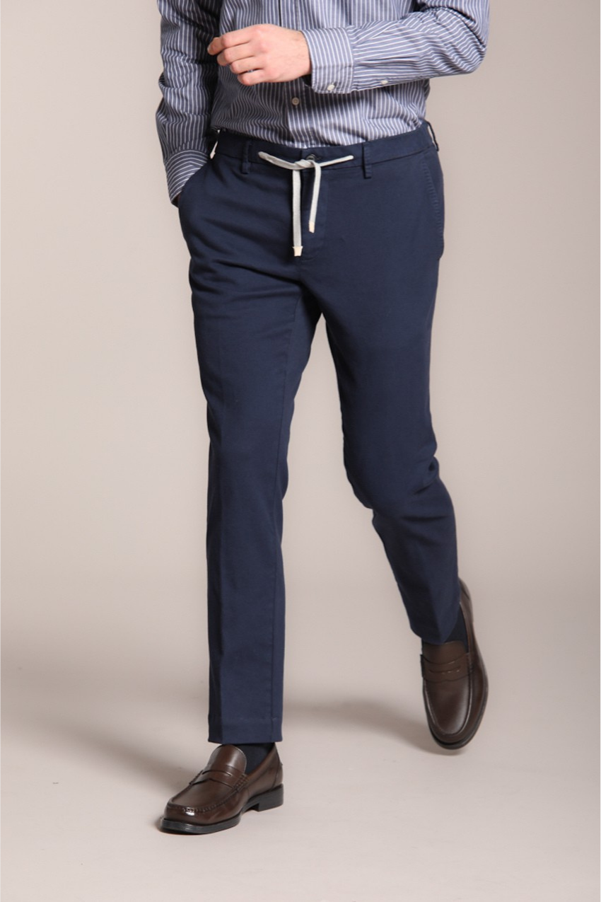 New York String pantalone chino jogger uomo in cotone cashmere regular fit
