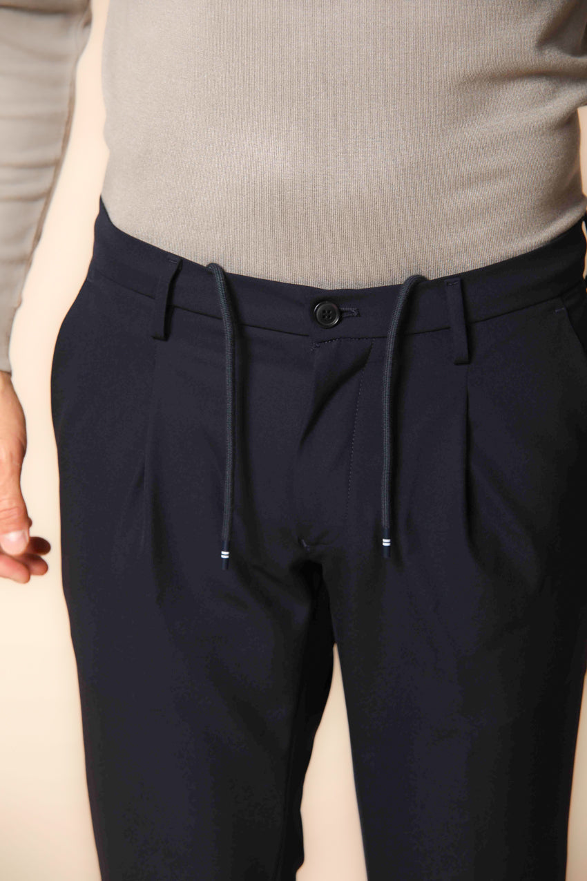 New York 1 Pinces Office pantalón chino jogger hombre en jersey stretch ajuste regular