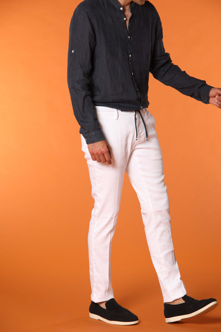 Milano Jogger pantalone uomo in twill di lino e cotone extra slim fit