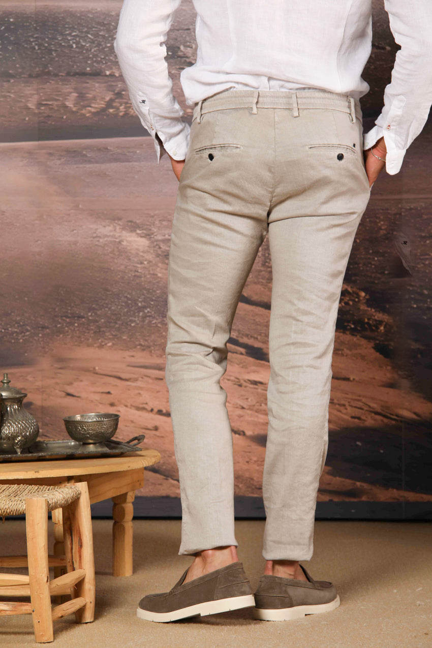 Milano Jogger pantalone uomo in twill di lino e cotone extra slim fit