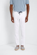 Milano Jogger men's chino pants in linen and cotton twill extra slim fit