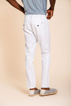 Milano Jogger pantalone chino uomo in twill di lino e cotone extra slim fit