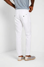 Milano Jogger men's chino pants in linen and cotton twill extra slim fit