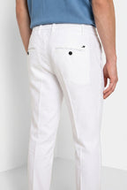Milano Jogger men's chino pants in linen and cotton twill extra slim fit