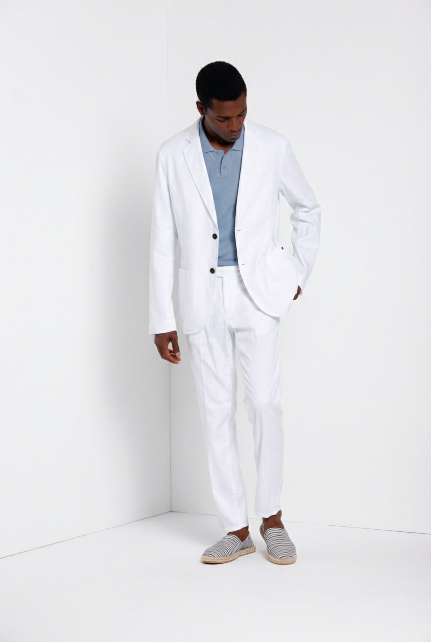 Milano Jogger men's chino pants in linen and cotton twill extra slim fit